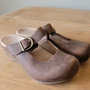 Dansko Brown Mules Comfortable Suede Clogs